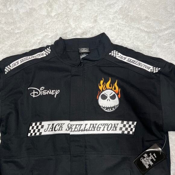 DISNEY THE NIGHTMARE BEFORE CHRISTMAS JACK SKELLINGTON FLAMING RACING JACKET - Picture 3 of 5